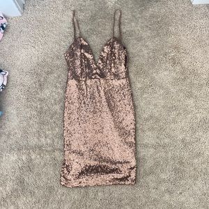 Lulu's rose gold sequin dress